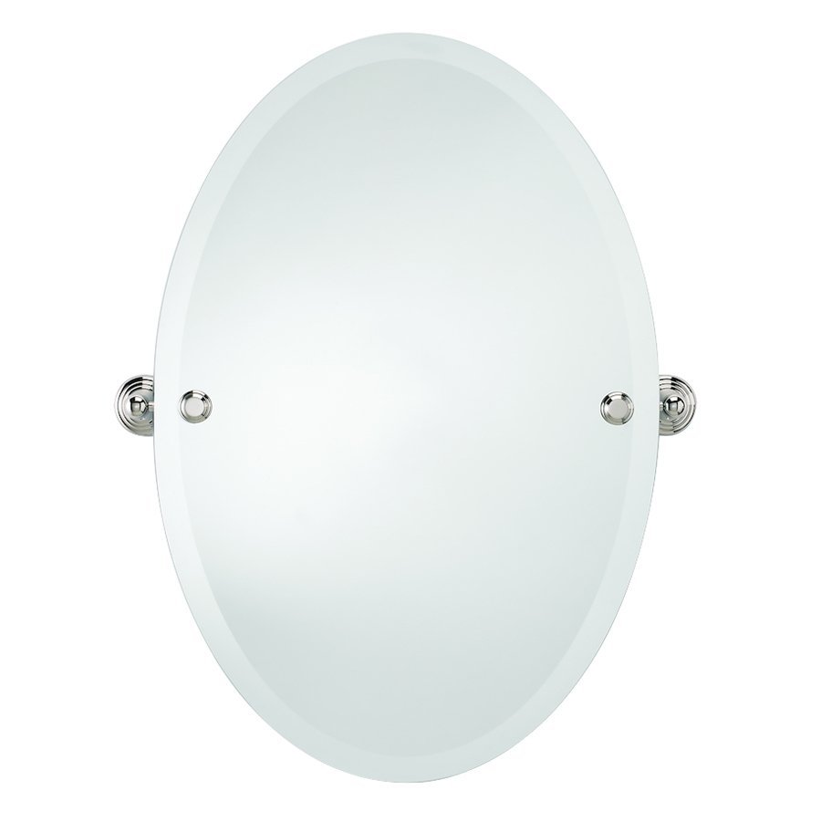 Alno Hardware Oval Mirror with Holes for Brackets