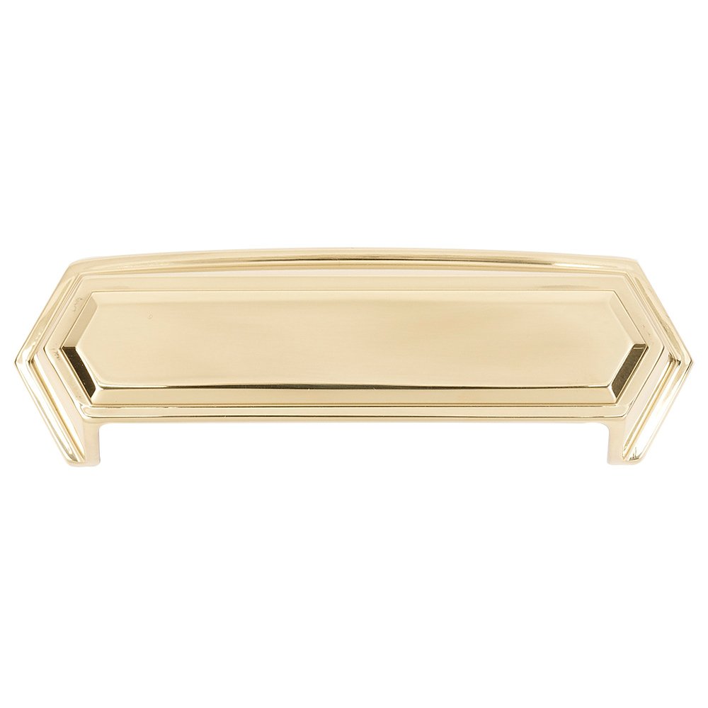 Alno Hardware Solid Brass 4" Centers Cup Pull in Unlacquered Brass