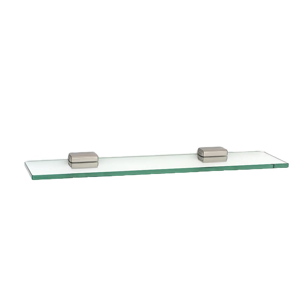 Alno Hardware 18" Glass Shelf With Brackets in Satin Nickel