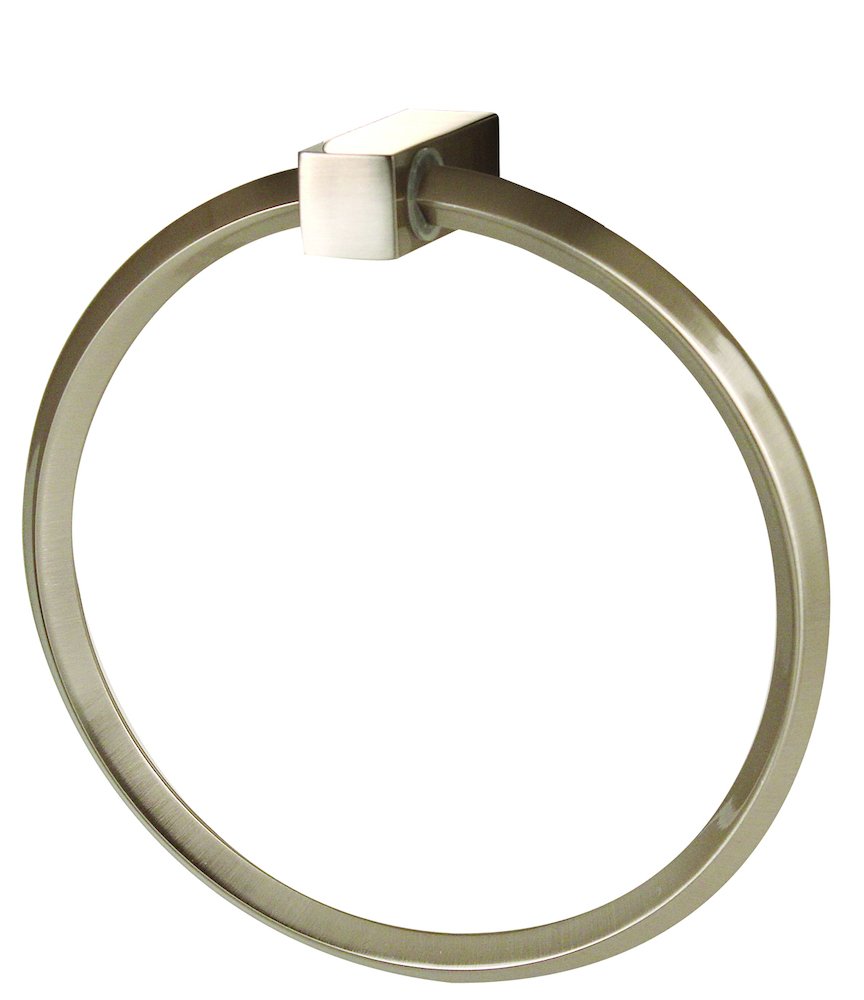 Alno Hardware Solid Brass Towel Ring in Satin Nickel