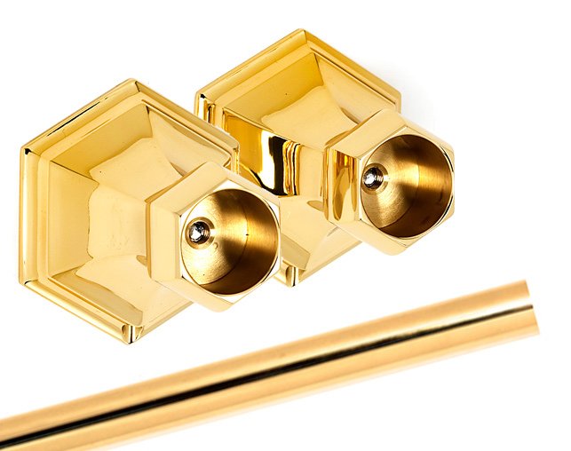 Alno Hardware Shower Rod & Brackets in Polished Brass