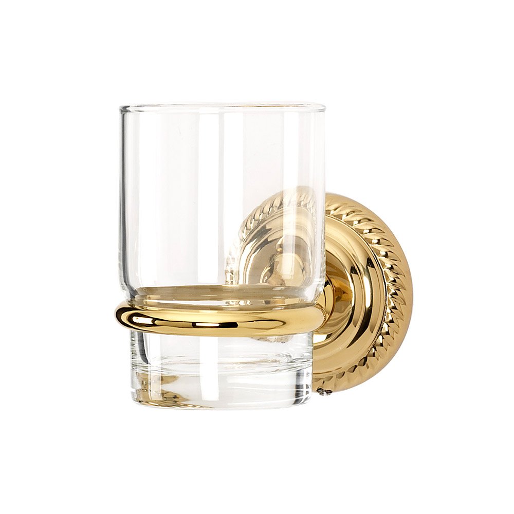 Alno Hardware Tumbler Holder with Tumbler in Polished Brass