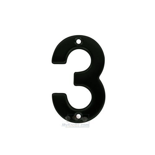 Alno Hardware 3" House Number ( 3 ) in Matte Black