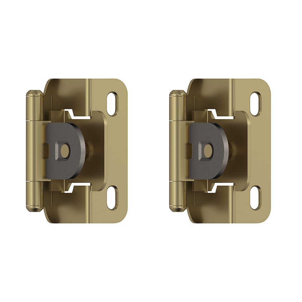 Amerock 1/2" (13 mm) Overlay Single Demountable Partial Wrap Cabinet Hinge (Pair) in Golden Champagne