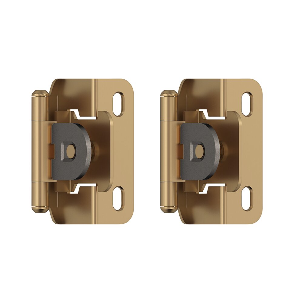Amerock 1/2" (13 mm) Overlay Single Demountable Partial Wrap Cabinet Hinge (Pair) in Champagne Bronze