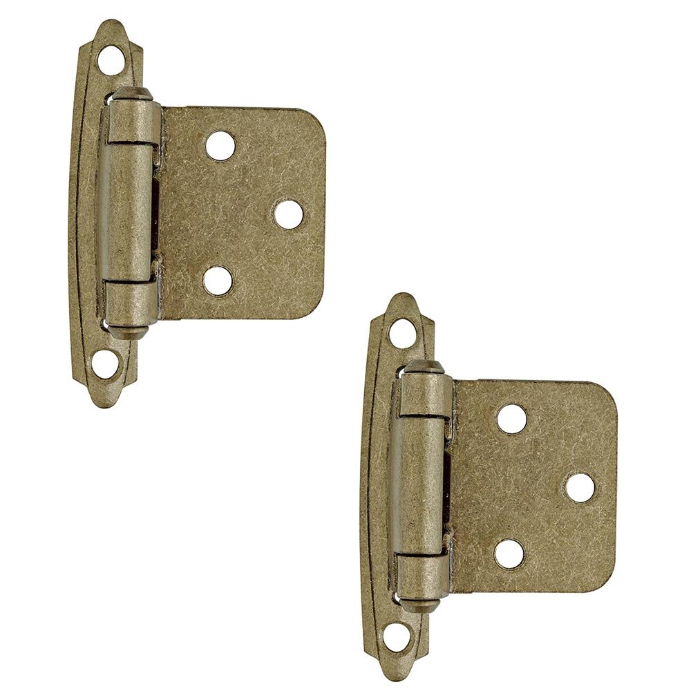 Amerock Self Closing Face Mount Variable Overlay Hinge (Pair) in Burnished Brass
