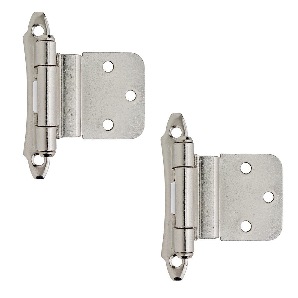 Amerock Self Closing Face Mount 3/8" Inset Hinge (Pair) in Polished Chrome