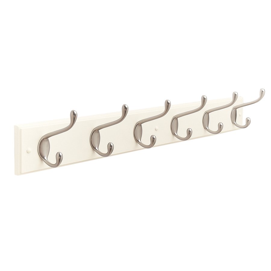 Amerock 27" Six Hook Rack in White with Silver