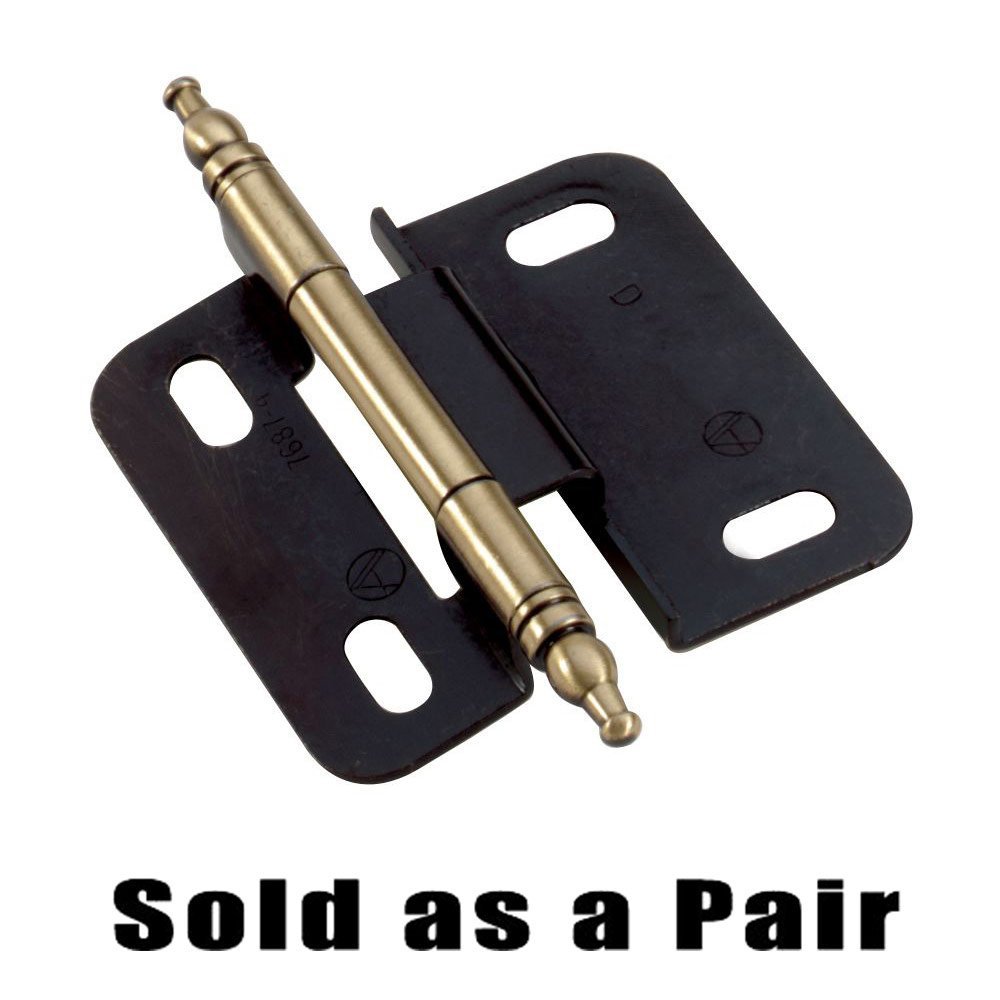 Amerock 3/8" Offset Non Mortise Hinge (Pair) in Antique Brass