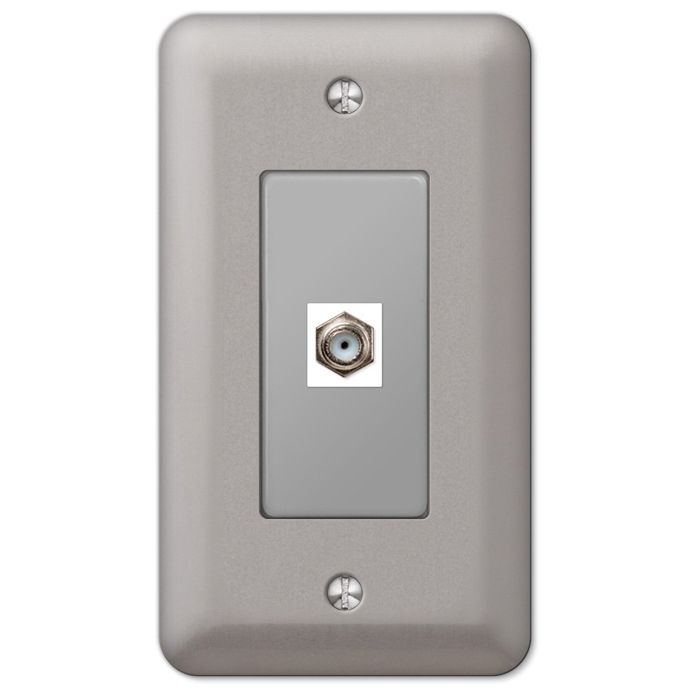 Amerelle Wallplates Single Cable Wallplate in Brushed Nickel