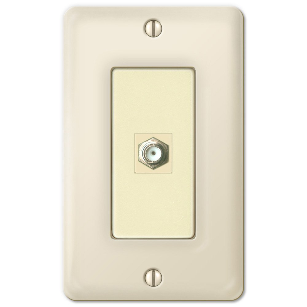 Amerelle Wallplates Ceramic Single Cable Wallplate in Biscuit