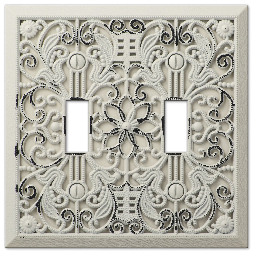 Amerelle Wallplates Double Toggle Wallplate in Antique White