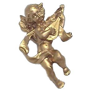 Anne at Home Large Cherub with Mandolin Knob in Gold