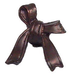 Anne at Home Single Loop Bow Knob (Small) in Pewter with Terra Cotta Wash