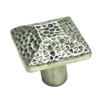 Anne at Home Hammersmith Large Square Knob in Pewter with Verde Wash