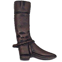 Anne at Home Riding Boot Knob (Facing Right) in Black with Steel Wash