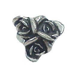 Anne at Home Triple Rose Cluster Knob in Pewter with Maple Wash