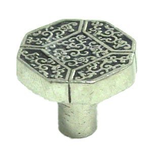 Anne at Home Asian Octagonal Knob - 1 1/4" in Black with Maple Wash