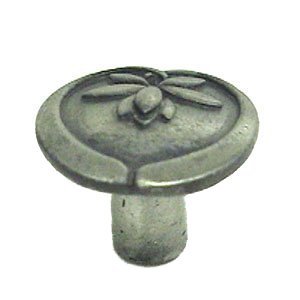 Anne at Home Asian Lotus Flower Knob - Small in Pewter with Cherry Wash