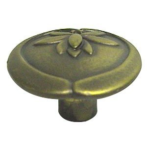 Anne at Home Asian Lotus Flower Knob Large in Pewter Bright