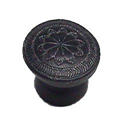 Anne at Home Round Concho Knob - Small in Black with Chocolate Wash