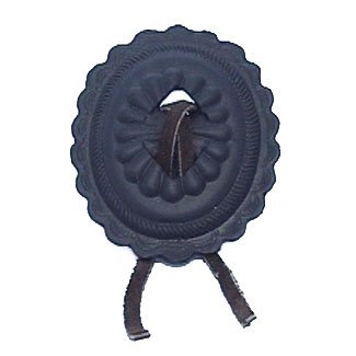 Anne at Home Large Concho with Leather Knob in Pewter Bright