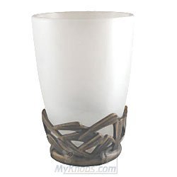 Anne at Home Bathroom Accessory Vanity Top Bamboo Tumbler in Pewter Matte