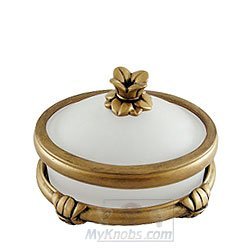 Anne at Home Bathroom Accessory Vanity Top Pompeii Small Jar in Bronze with Verde Wash