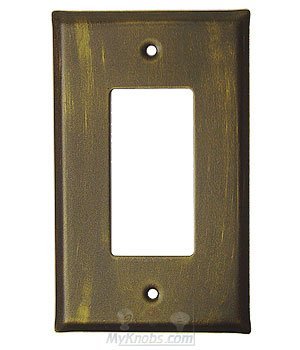 Anne at Home Plain Switchplate Single Rocker/GFI Switchplate in Pewter with Cherry Wash