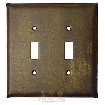 Anne at Home Plain Switchplate Double Toggle Switchplate in Pewter with White Wash