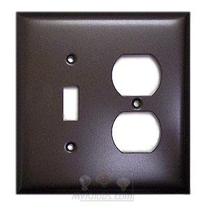 Anne at Home Plain Switchplate Combo Single Toggle Duplex Outlet Switchplate in Pewter with White Wash