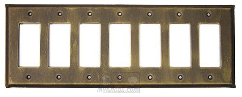 Anne at Home Plain Switchplate Seven Gang Rocker/GFI Switchplate in Bronze with Verde Wash