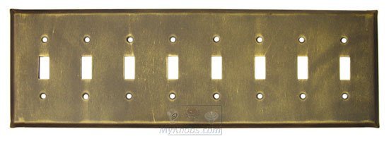 Anne at Home Plain Switchplate Eight Gang Toggle Switchplate in Pewter with Bronze Wash