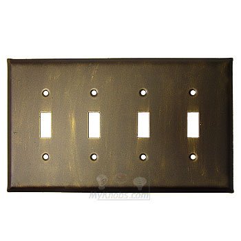 Anne at Home Plain Switchplate Quadruple Toggle Switchplate in Pewter Matte