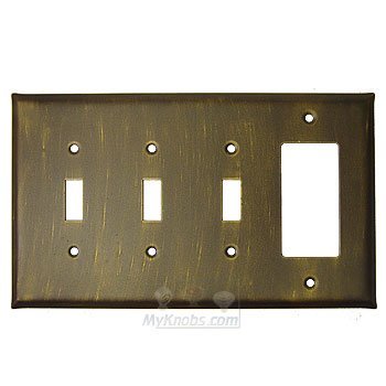 Anne at Home Plain Switchplate Combo Rocker/GFI Triple Toggle Switchplate in Black