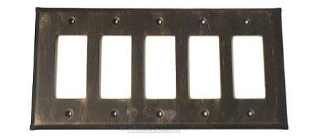 Anne at Home Plain Switchplate Five Gang Rocker/GFI Switchplate in Brushed Natural Pewter