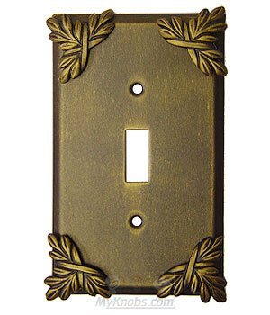 Anne at Home Sonnet Switchplate Single Toggle Switchplate in Bronze with Verde Wash