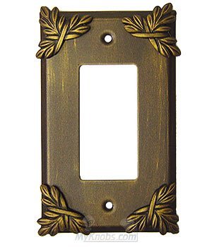 Anne at Home Sonnet Switchplate Rocker/GFI Switchplate in Pewter with Terra Cotta Wash