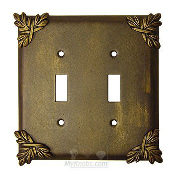 Anne at Home Sonnet Switchplate Double Toggle Switchplate in Bronze with Black Wash