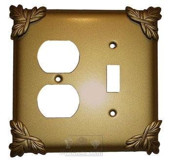 Anne at Home Sonnet Switchplate Combo Single Toggle Duplex Outlet Switchplate in Antique Gold