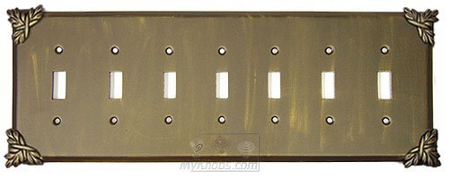 Anne at Home Sonnet Switchplate Seven Gang Toggle Switchplate in Antique Gold