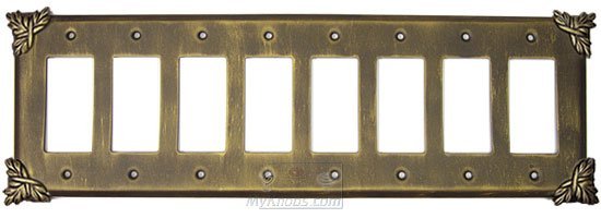 Anne at Home Sonnet Switchplate Eight Gang Rocker/GFI Switchplate in Copper Bronze