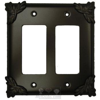 Anne at Home Sonnet Switchplate Double Rocker/GFI Switchplate in Bronze with Black Wash