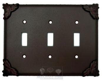 Anne at Home Sonnet Switchplate Triple Toggle Switchplate in Copper Bright