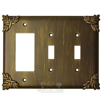 Anne at Home Sonnet Switchplate Combo Rocker/GFI Double Toggle Switchplate in Satin Pewter
