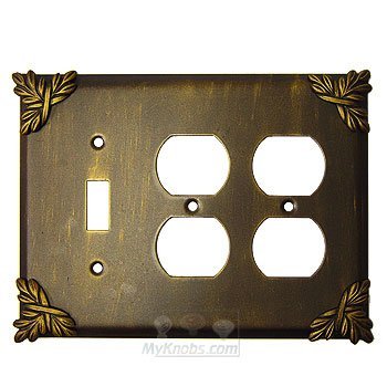 Anne at Home Sonnet Switchplate Combo Double Duplex Outlet Single Toggle Switchplate in Antique Bronze