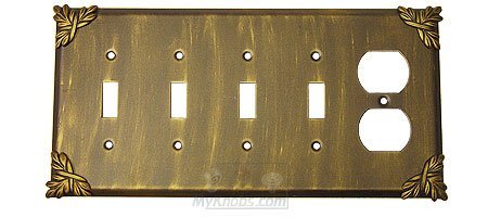 Anne at Home Sonnet Switchplate Combo Duplex Outlet Quadruple Toggle Switchplate in Copper Bronze