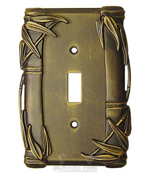 Anne at Home Bamboo Switchplate Single Toggle Switchplate in Satin Pewter