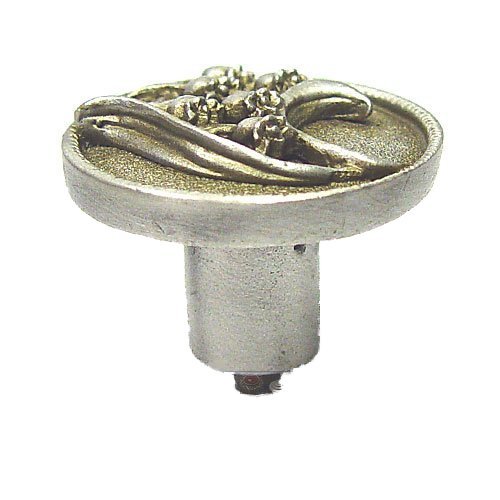Anne at Home Lily Of The Valley Left Knob in Brushed Natural Pewter