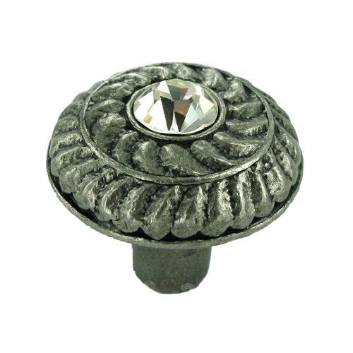 Anne at Home 1 1/4" Diameter Knob in Black with Verde Wash